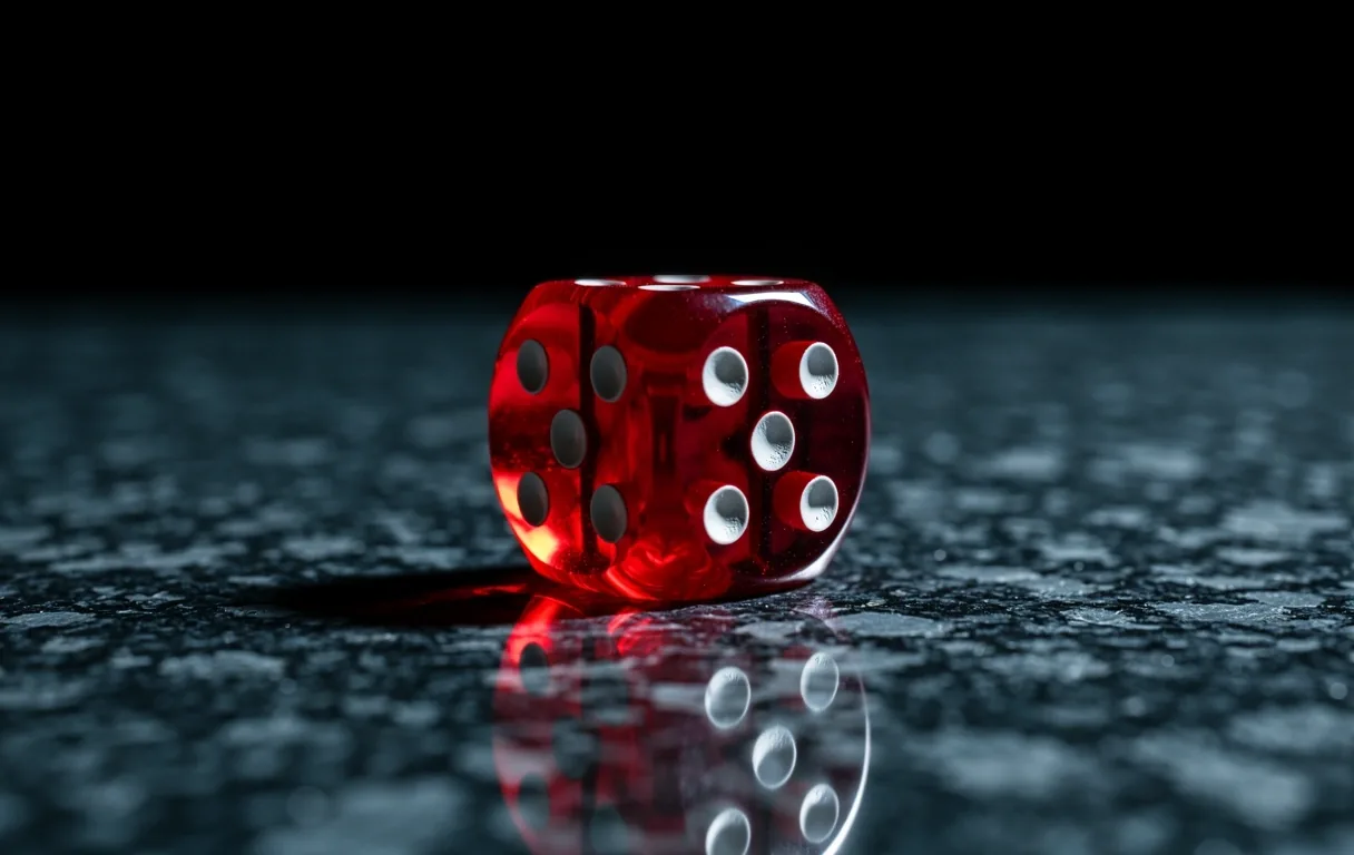 Detalle técnico de dados de casino