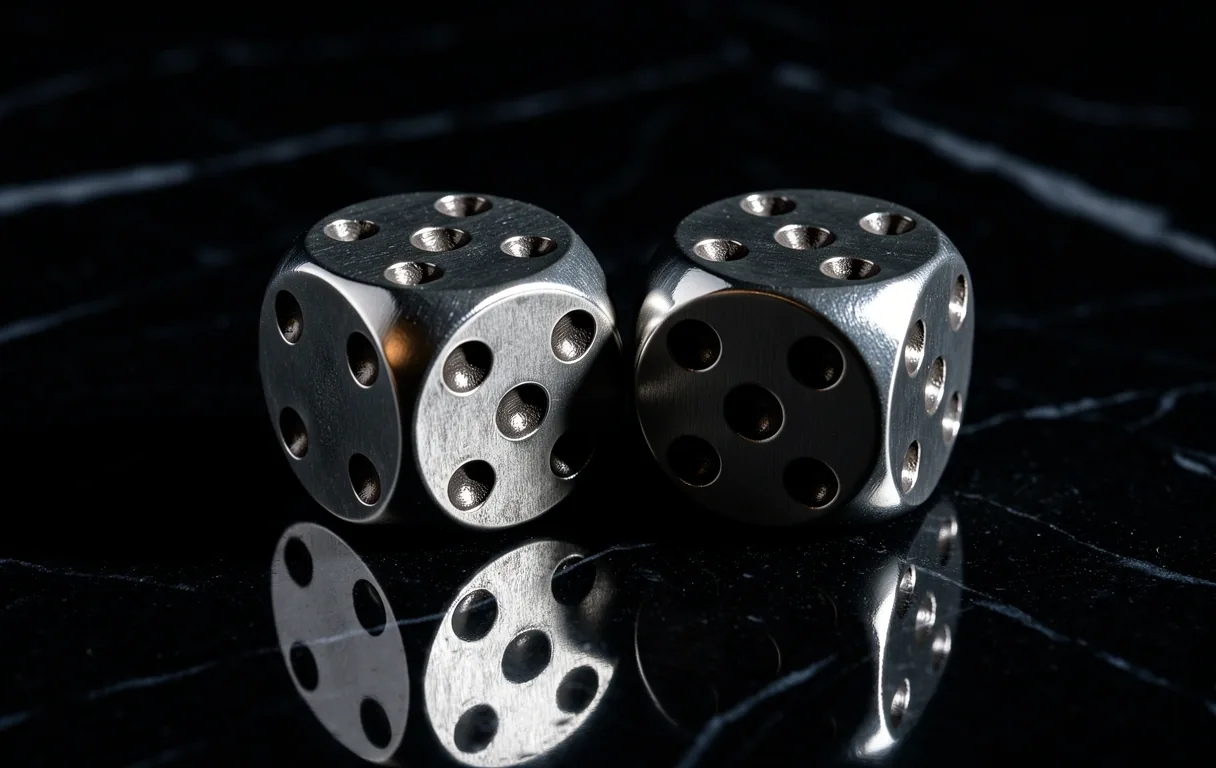 Dados de casino en superficie de mármol